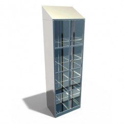 Pharmaceutical cabinet with slots on a base without doors