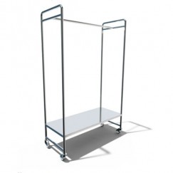 Pharmaceutical rack for clothes with shoe shelf, mobile